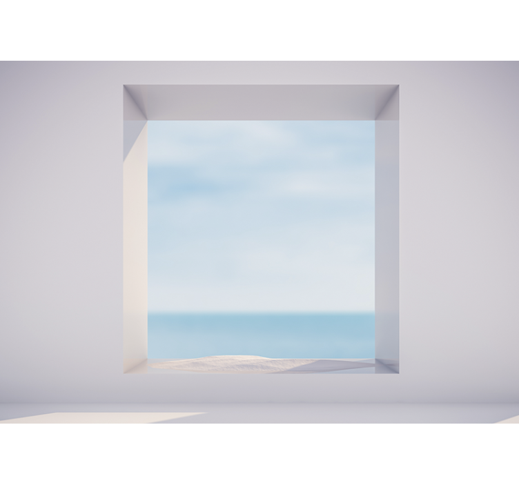 Strešno okno pogled na morje 3d stenska stena - TenStickers