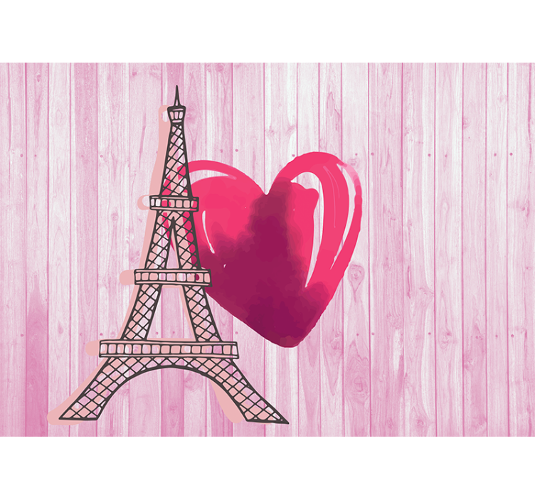 Eiffel tower heart fototapeta ljubezen - TenStickers