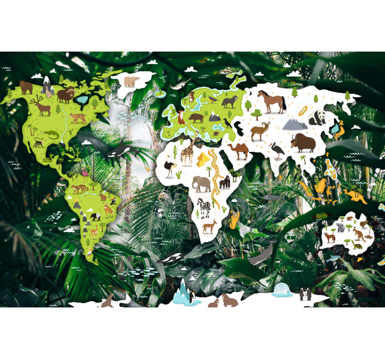 Stenska stena safari worldmap - TenStickers