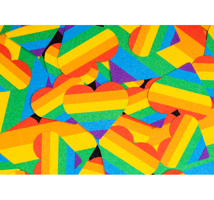 Colorful heart patterns fototapeta ljubezen - TenStickers