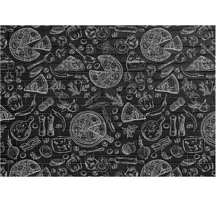 Culinary delights illustration kuhinjski fototapeti - TenStickers