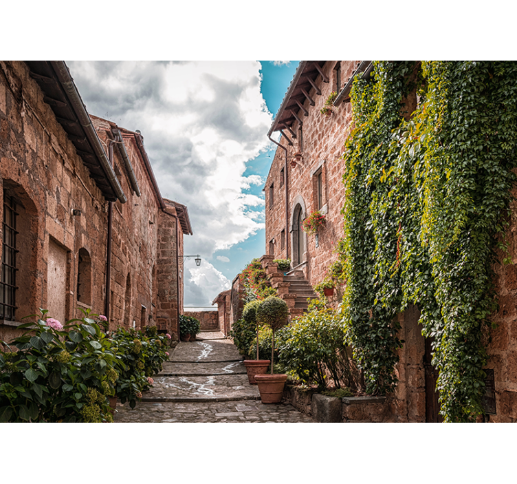 Očarljiva italijanska ulica Fototapete mest in držav - TenStickers