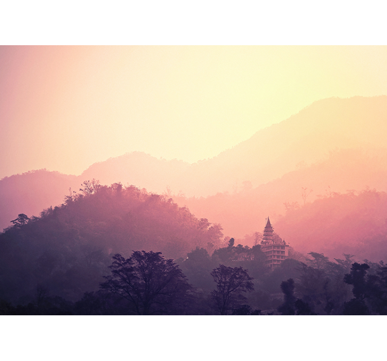 Pogled na gorski tempelj Fototapete Narava - TenStickers