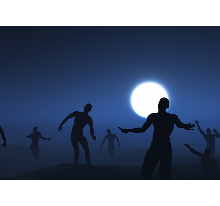 Silhouetted figures moonlight fototapeta z motivi - TenStickers