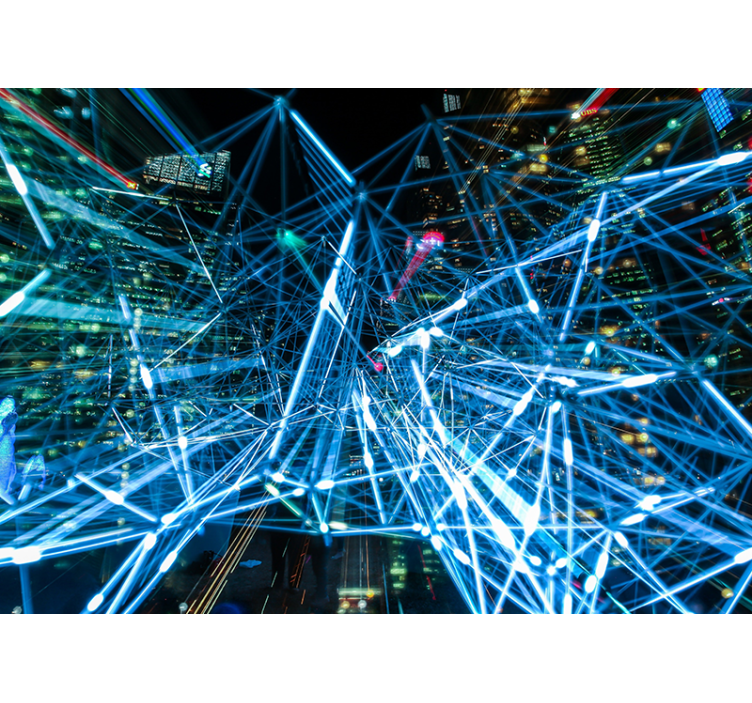 Navdihnjeno z digitalnim omrežjem Abstraktni fototapeti - TenStickers