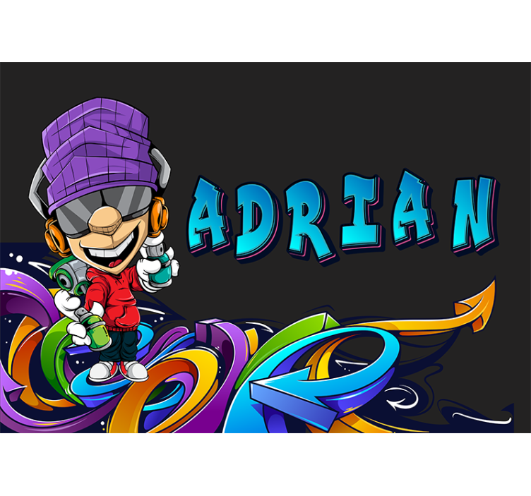 Grafiti in fototapeta za urbano umetnost mladega fanta - TenStickers