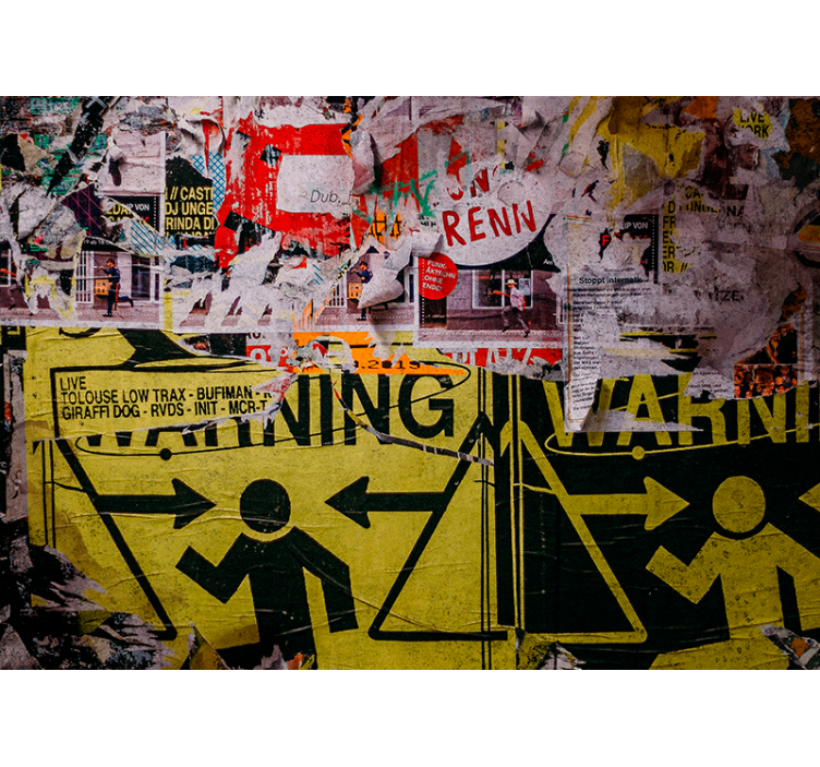 Urban warning signs fototapete z graffiti motivi - TenStickers