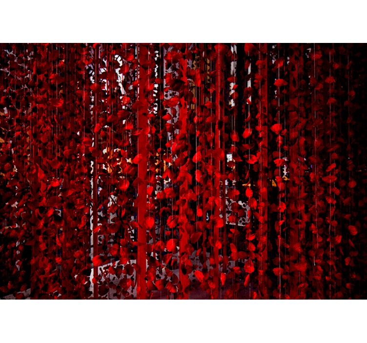 Rdeča cvetlična kaskada Fototapete cvetje - TenStickers