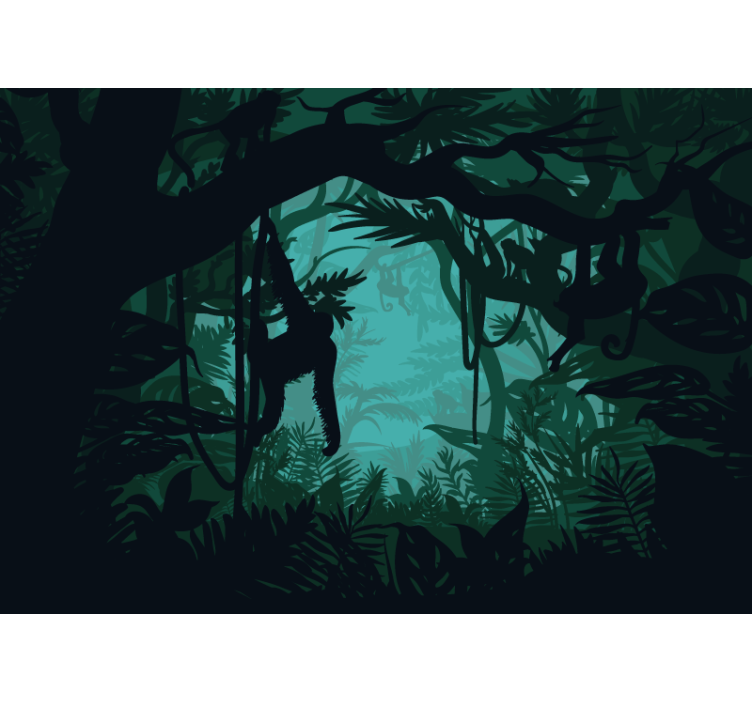 živahna džungelska pokrajina Tapeta džungle - TenStickers