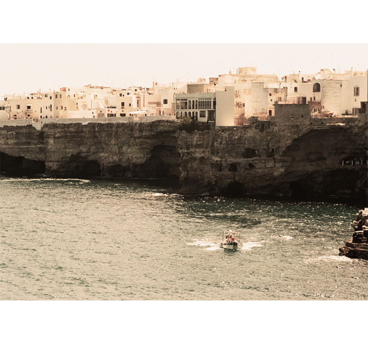 Obmorska obalna vas Fototapete mest in držav - TenStickers