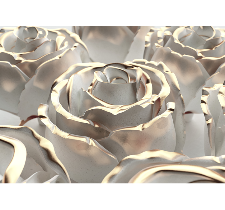 Bela stenska fototapeta s cvetličnim vzorcem - TenStickers