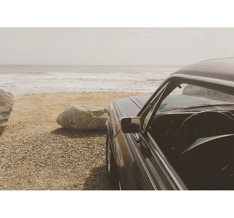 Pogled na klasičen avto Fototapeta z vozili - TenStickers