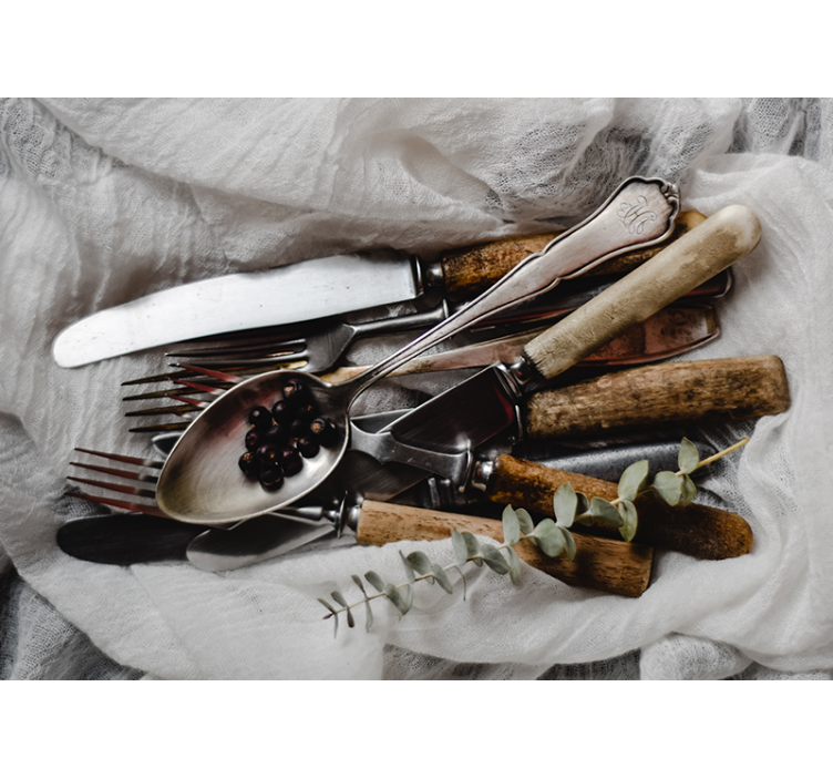 Ansambel starinskih pripomočkov Kuhinjski fototapeti - TenStickers