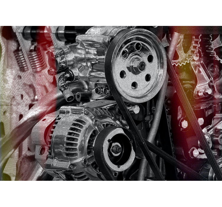 Engine components close-up fototapeta z vozili - TenStickers