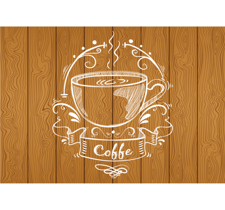 Coffee cup design fototapeta s citati - TenStickers