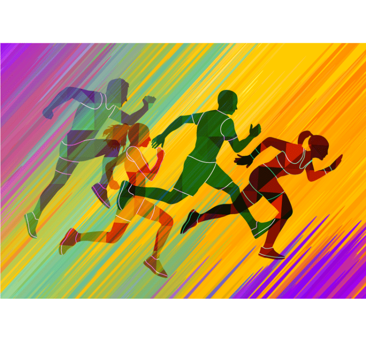 Dynamic running figures fototapeta z ljudmi - TenStickers