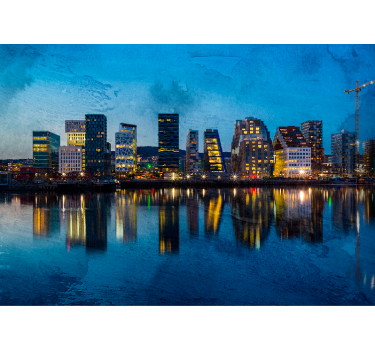 Oslo mestni večerni stenski zid - TenStickers