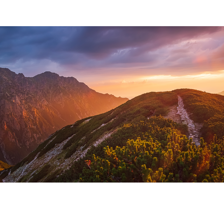 Zakopane nočne gore gorski zidni zid - TenStickers