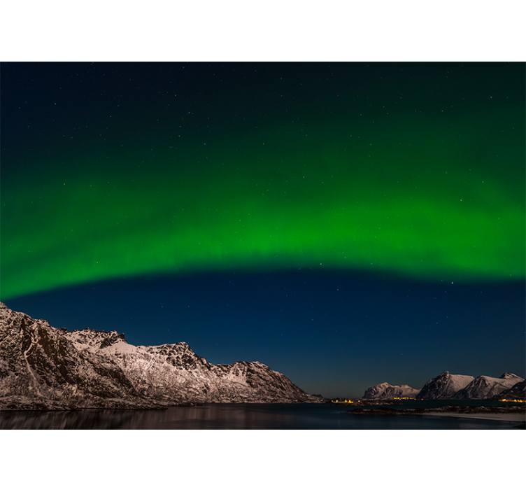 Northern lights over mountains fototapete narava - TenStickers