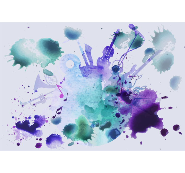 Splash glasbene note stenske slike - TenStickers