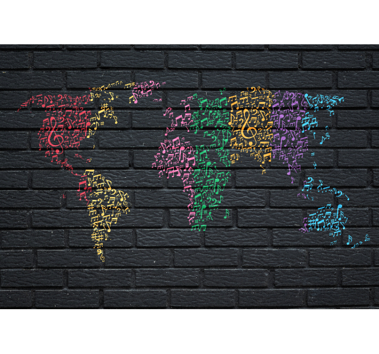 Musical world map fototapete z glasbeno tematiko - TenStickers