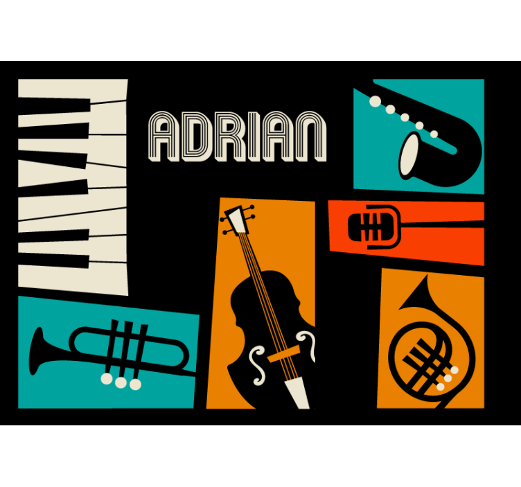 Glasbeni inštrumenti glasbene note stenski poslikava - TenStickers