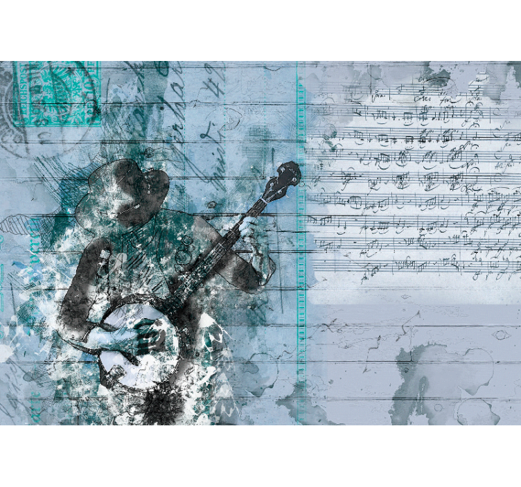 Abstraktno glasbeno oblikovanje glasbene note stenske fototapete - TenStickers