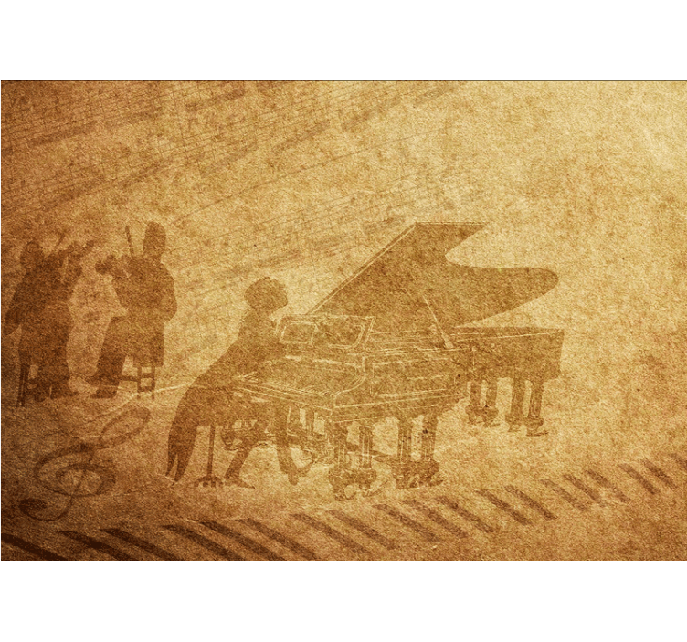 Piano performance scene fototapete z glasbeno tematiko - TenStickers