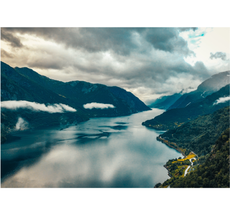 Mountain lake mirror stenske poslikave - TenStickers