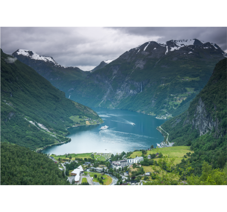 Stenski zid geirangerfjord norveška - TenStickers