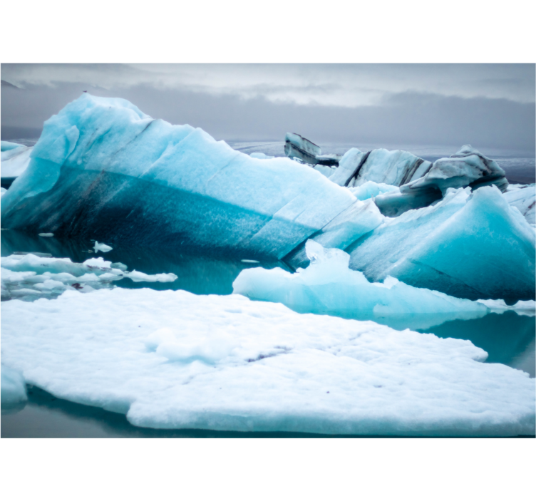 Glacial ice formations fototapeta z gorami - TenStickers
