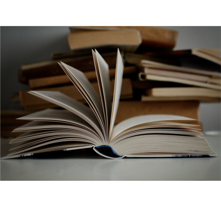 Open book scene fototapeta s citati - TenStickers