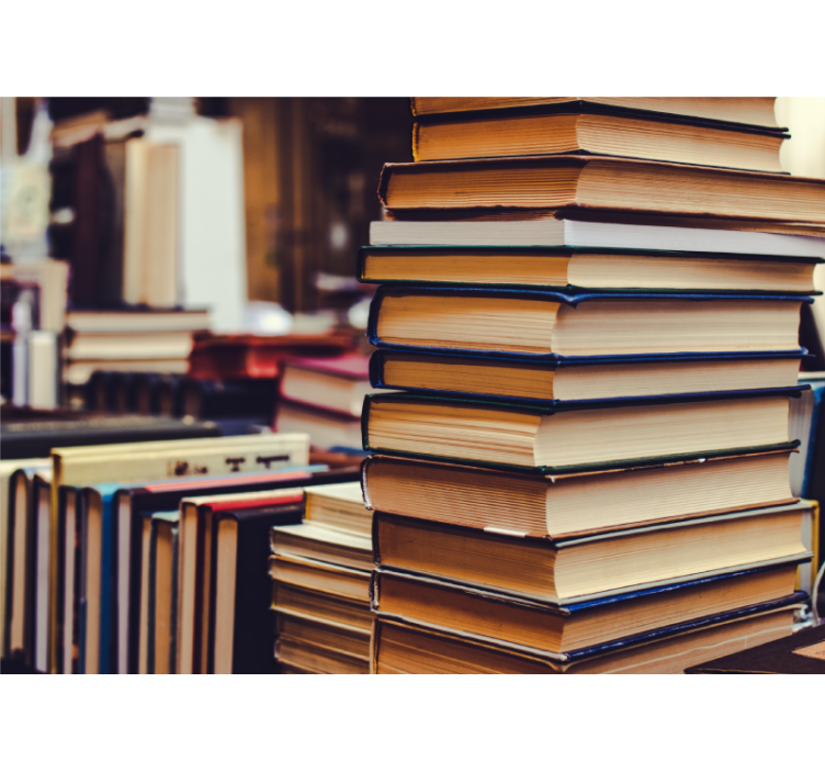 Stacked literature collection stenske poslikave - TenStickers