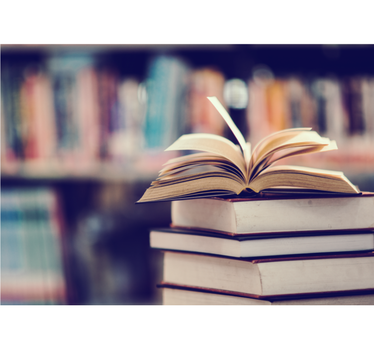 Open book stack fototapeta umetnost - TenStickers