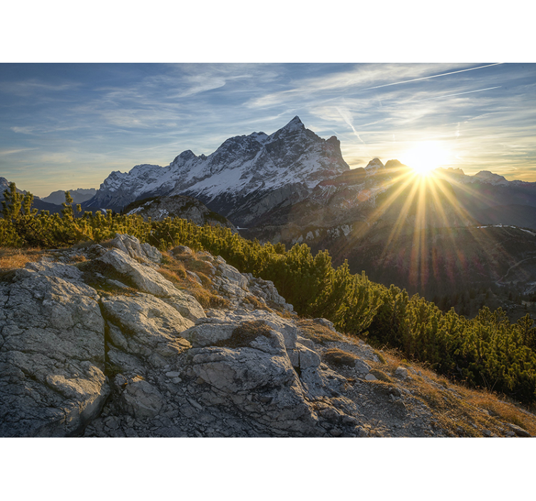 Majestic sunrise peaks fototapeta z gorami - TenStickers