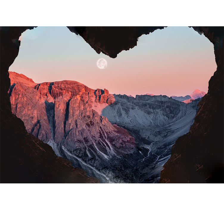 Heart-shaped mountain landscape fototapete narava - TenStickers