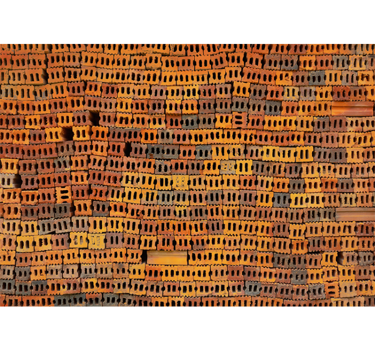 Stacked brick pattern fototapete s kamnitim videzom - TenStickers