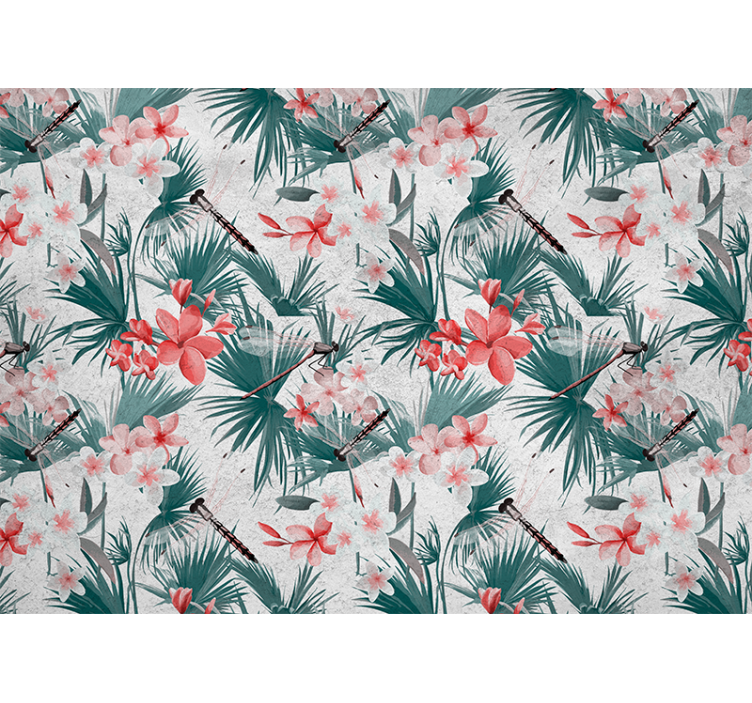 Tropical floral design fototapete cvetje - TenStickers