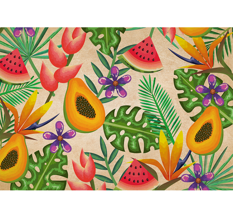 Tropical fruit patterns fototapete cvetje - TenStickers