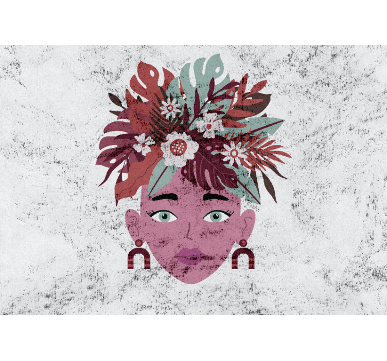 Stylized floral head fototapeta z ljudmi - TenStickers