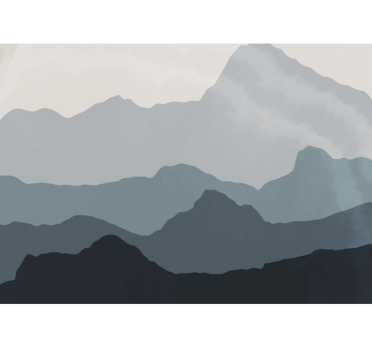 Tranquil mountain scenery fototapeta z gorami - TenStickers