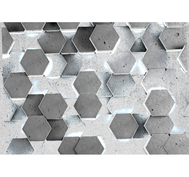 Hexagonal concrete pattern fototapete s teksturami - TenStickers
