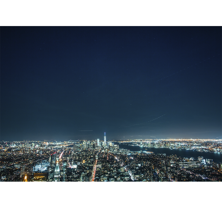 Skyline night view fototapeta new york - TenStickers