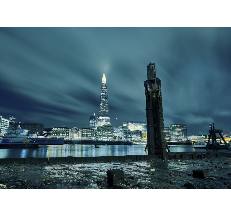 Shard tower night fototapete london - TenStickers