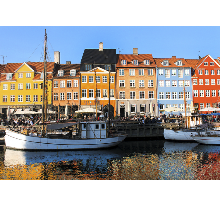 Vibrant lakeside dwellings fototapete mest in držav - TenStickers