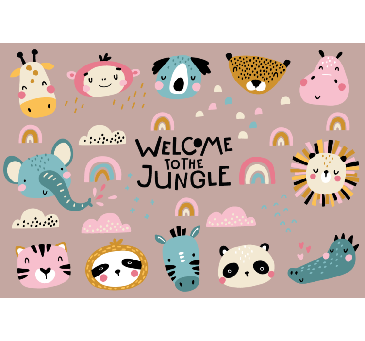 Cute jungle animals fototapete z živalmi - TenStickers