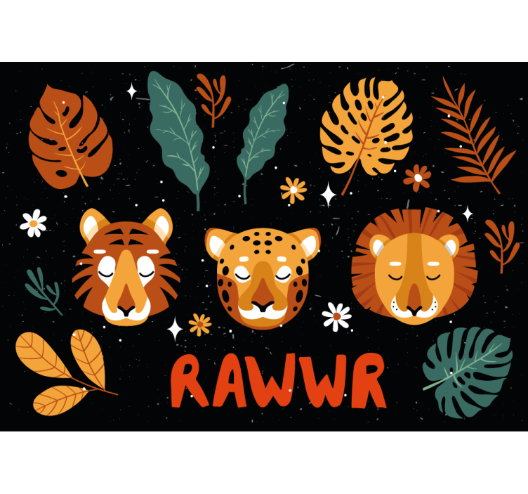 Fototapete za otroško sobo Živalski junaki iz džungle - TenStickers