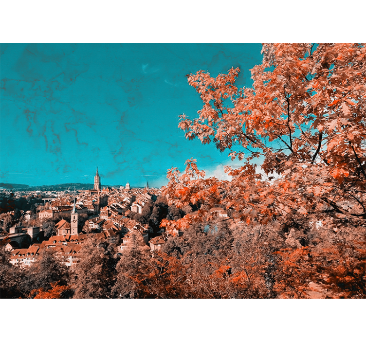 Vibrant autumn landscape stenske poslikave - TenStickers