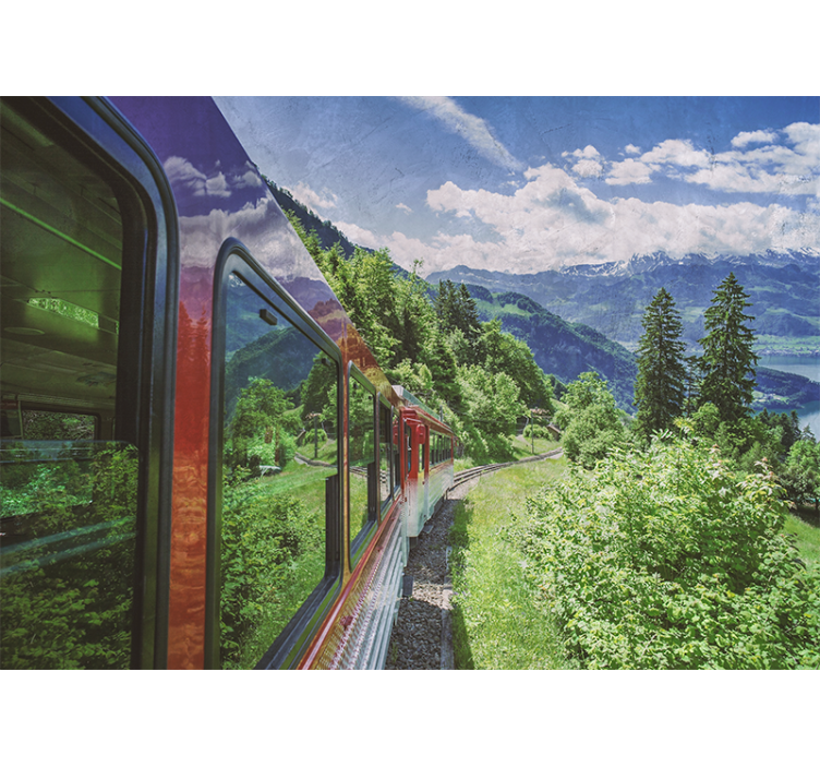 Mountain railway journey stenske poslikave - TenStickers