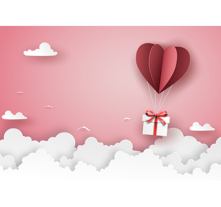Heart balloon gift fototapeta ljubezen - TenStickers